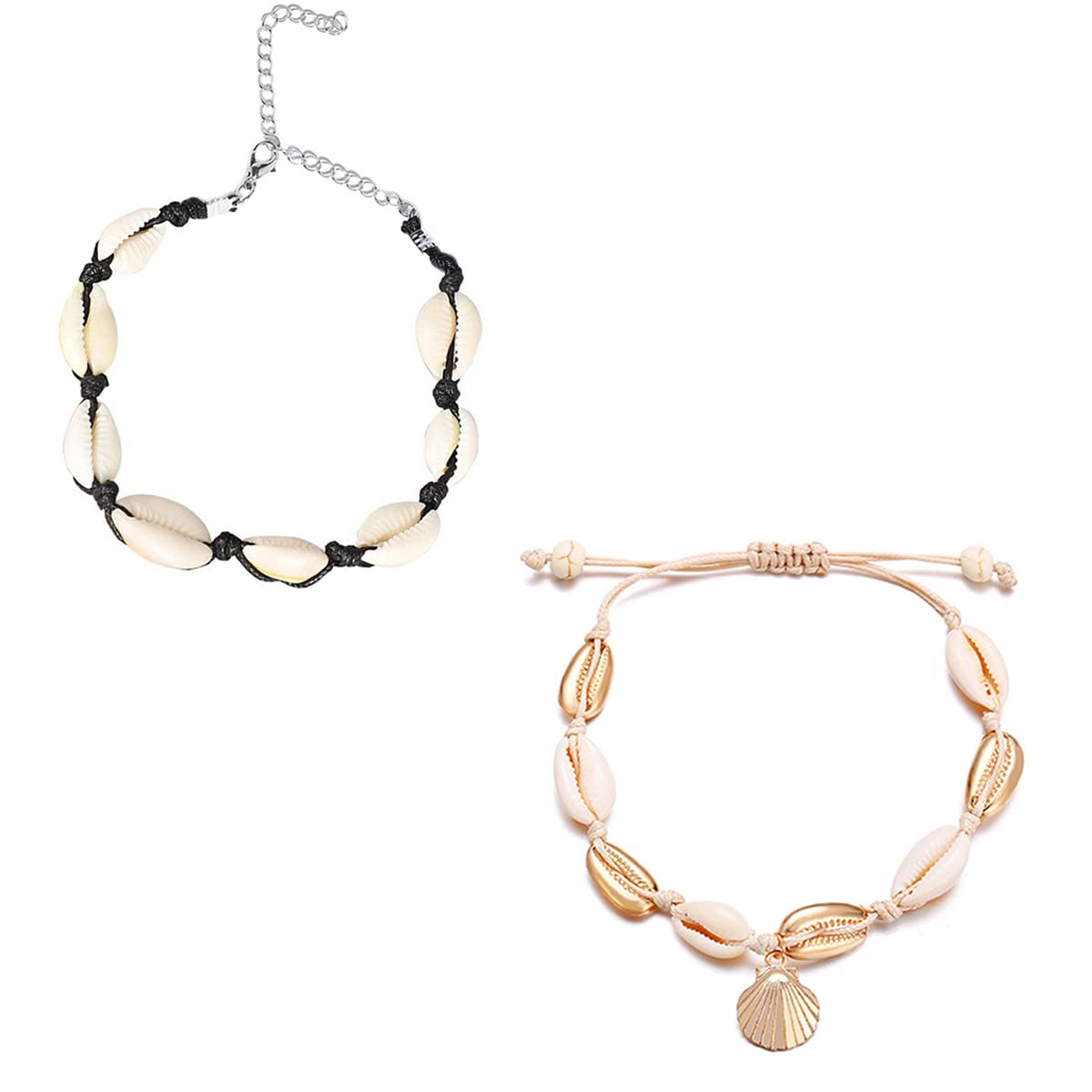 OOMPH Jewellery Combo of 2 Sea Shell Charm Bohemian Fashion Anklet For Women & Girls (B09KPZR214) Amazon Price History, Amazon Price Tracker