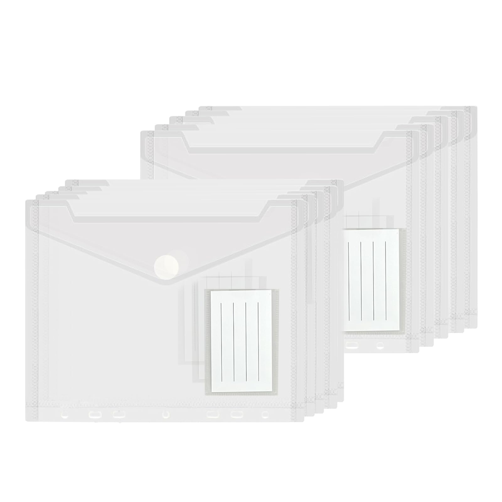 10 Piezas Sobres Plastico Carpeta A5 Carpetas de Plástico | A5 Portafolios Impermeable Sobres Transparentes 7 Agujeros Reservados Organizador Documentos para Organizar Documentos Tareas