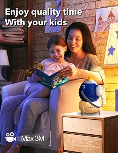 MIEBELY Story Projector for Kids - Storybook Projector Theater with Bedtime Stories, Music, Slide Show Reels, Night Light - Educational Toys & Birthday Gifts for Toddlers, Boys & Girls - Blue