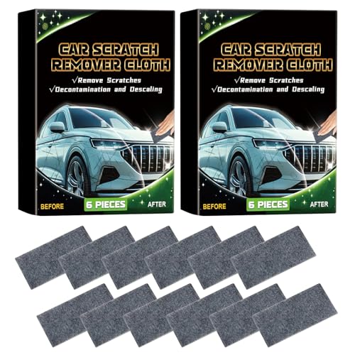 kaiwern 12 Pack Nano Sparkle Cloth, Car Scratch Remover, Nano Scratches Remover for Car Multi Purpose Nano Magic Cloth Easy to Repair Paint Scratches, Water Spots Surface Polishing