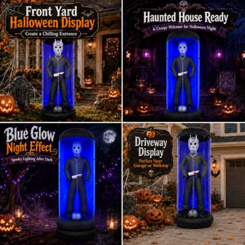 Aufblasbare Halloween-Gefangenen-Deko mit blauen LEDs – Bild 6
