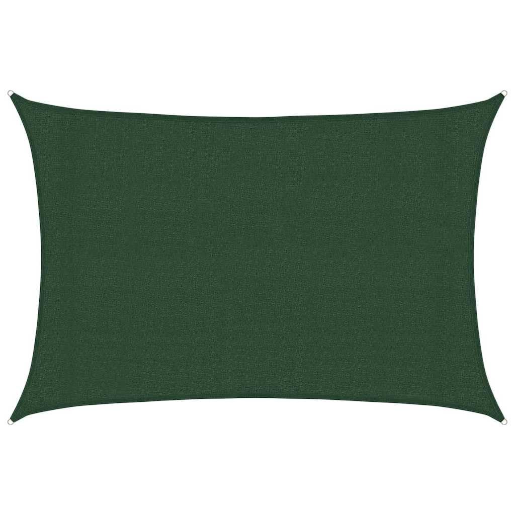 vidaXL Toldo Parasol Lona Protector Solar Sombra de Patio Jardín Terraza Balcón Parque Infantil Exterior de Vela Verde Oscuro HDPE 160 g/m² 3x5 m