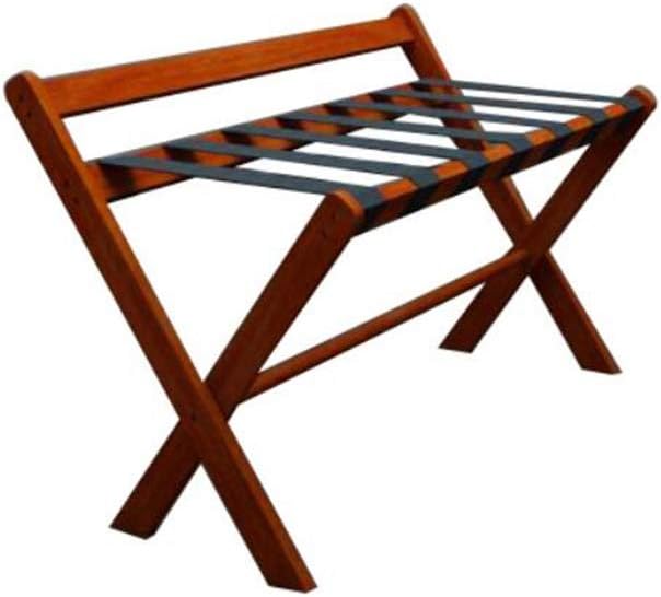 Luggage Rack with Backrest Hotel Room Household Solid Wood Foldable Luggage Rack (80 × 40 × 55CM) (Color : D)