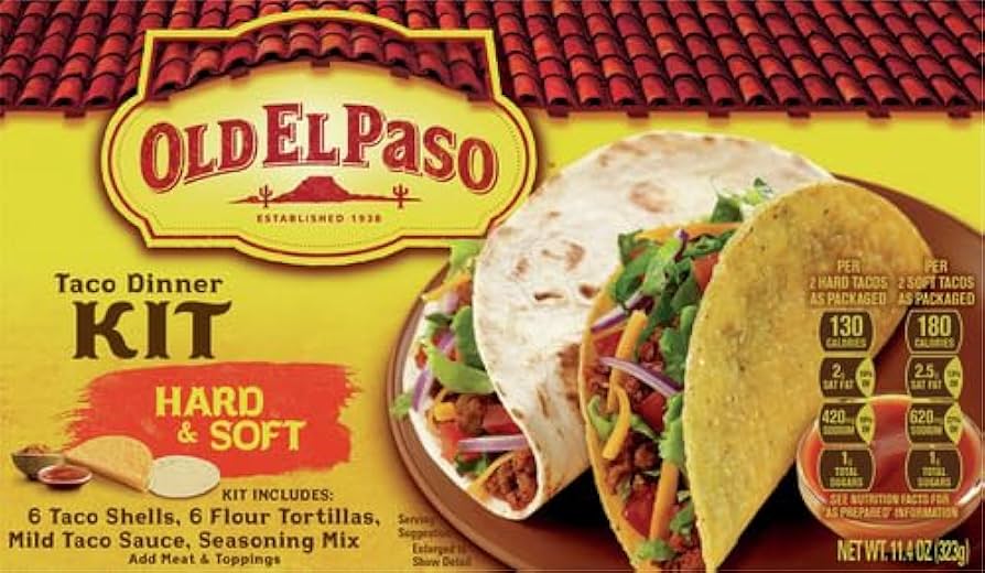 Amazon.com: Old El Paso Hard and Soft Taco Dinner Kit, Meal Prep Amazon.com: Old El Paso Hard and Soft Taco Dinner Kit, Meal Prep