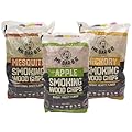 Mr. Bar-B-Q Smoker Wood Chips Bundle of 3 Flavors - Apple, Mesquite, and Hickory Wood Chips for Smokers | Smoke Wood Chips for Grilling, Cooking, and Camping (3 x 1.6 Pound Bags)