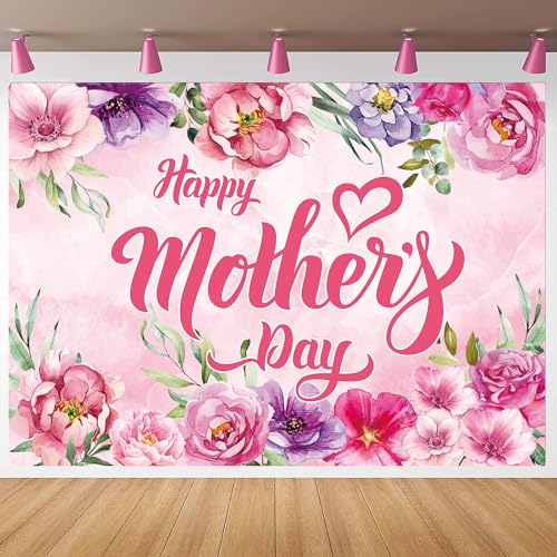 Toile de fond Happy Mother's Day de grand format pour studio photo de fête