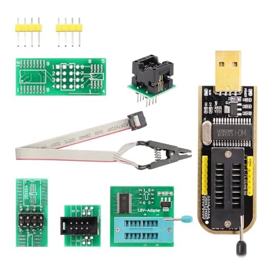 AYWHP S018 SOP8 Test Clip,USB BIOS Programmierer V1.8, CH341A Programmer + SOIC8 Clip + 1,8V Adapter + SOIC8 Adapter für EEPROM 25CXX / 24CXX Serie für Eeprom Programmer