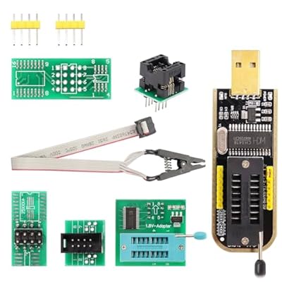 AYWHP S018 SOP8 Test Clip,USB BIOS Programador V1.8, CH341A Programmer + SOIC8 Clip + Adaptador de 1,8 V + Adaptador SOIC8 para EEPROM 25CXX / 24CXX Serie para Programador Eeprom | Ya disponible en tu tienda friki favorita! En mundofriki.es!
