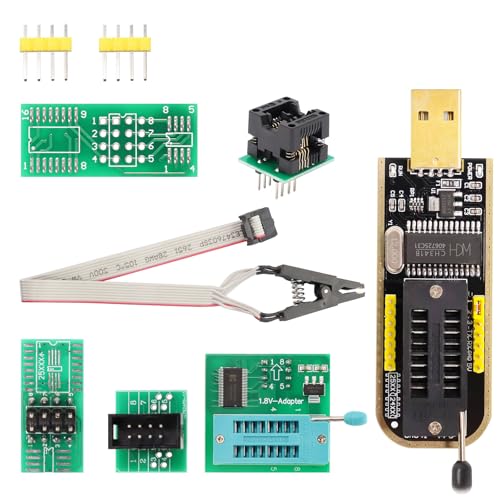 AYWHP Clip de test S018 SOP8, programmateur BIOS USB V1.8, CH341A + clip SOIC8 + adaptateur 1,8 V + adaptateur SOIC8 pour programmateur EEPROM 25CXX / 24CXX...