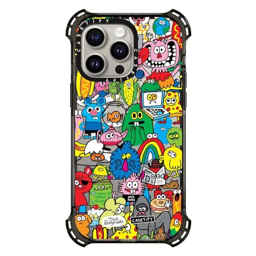 Coque iPhone 15 Pro Max CASETiFY Bounce anti-choc 6,5m compatible MagSafe Noir transparent