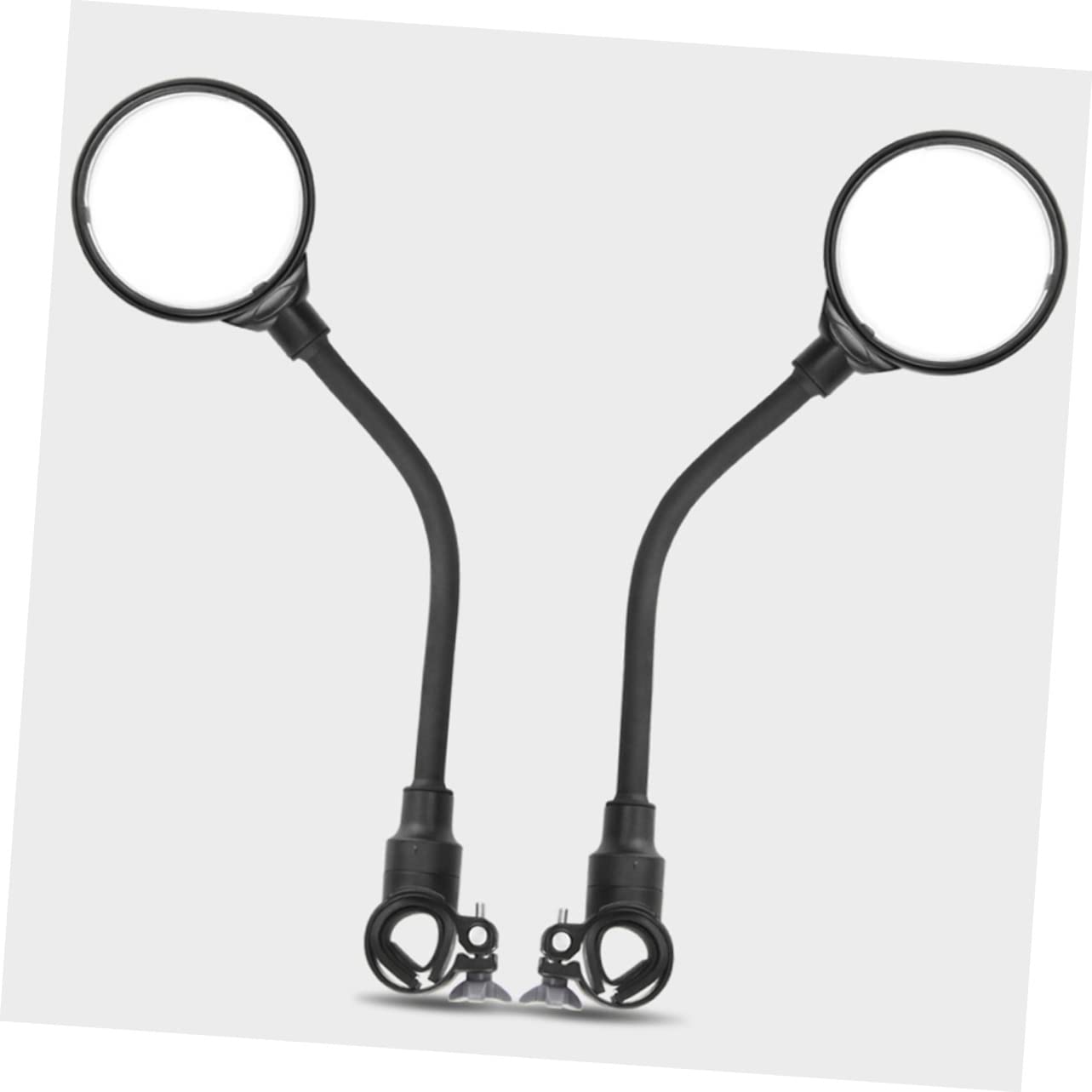 Specchietto Retrovisore Bici da Corsa Nero 2 Pezzi Alluminio Abs | Lente Acrilica, Regolabile e Facile da Installare, per Scooter e Bici, Confezione Doppia