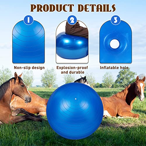 2 Pcs 30 Inch Horse Ball For Play Large Horse Ball Big Herding Ball For Horse Anti Burst Horse Soccer Ball Giant Horse Play Ball Toys For Horses To Play With, Pump Included (Dark Blue, 30 Inch) #TOP2