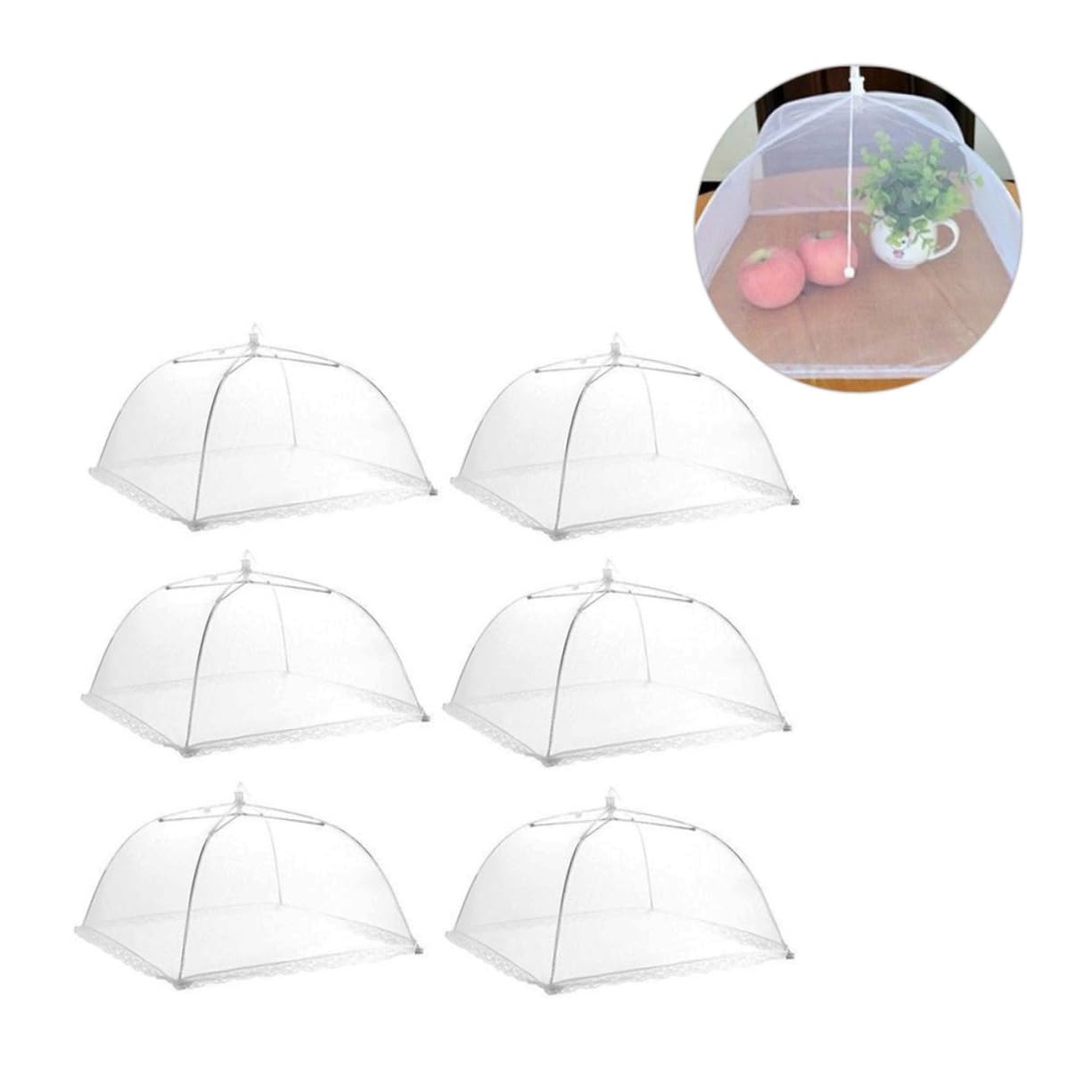 TOPBATHY 12stücke Netz-lebensmittelabdeckung Pop-up Zelt Regenschirm Schutz Für Speisen Getränke Schüsseln Teller Besteck Camping Picknick Gartenparty Küche