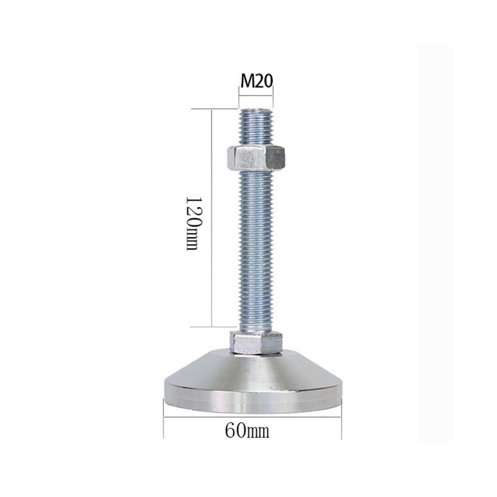 Piedini A Vite Di Livellamento, Livellatore A Pedale Regolabile Da 3,15" In Acciaio Al Carbonio For Impieghi Gravosi Nichelato For Macchinari For Mobili, 4 Pezzi (Size : D80*M20*L50mm)
