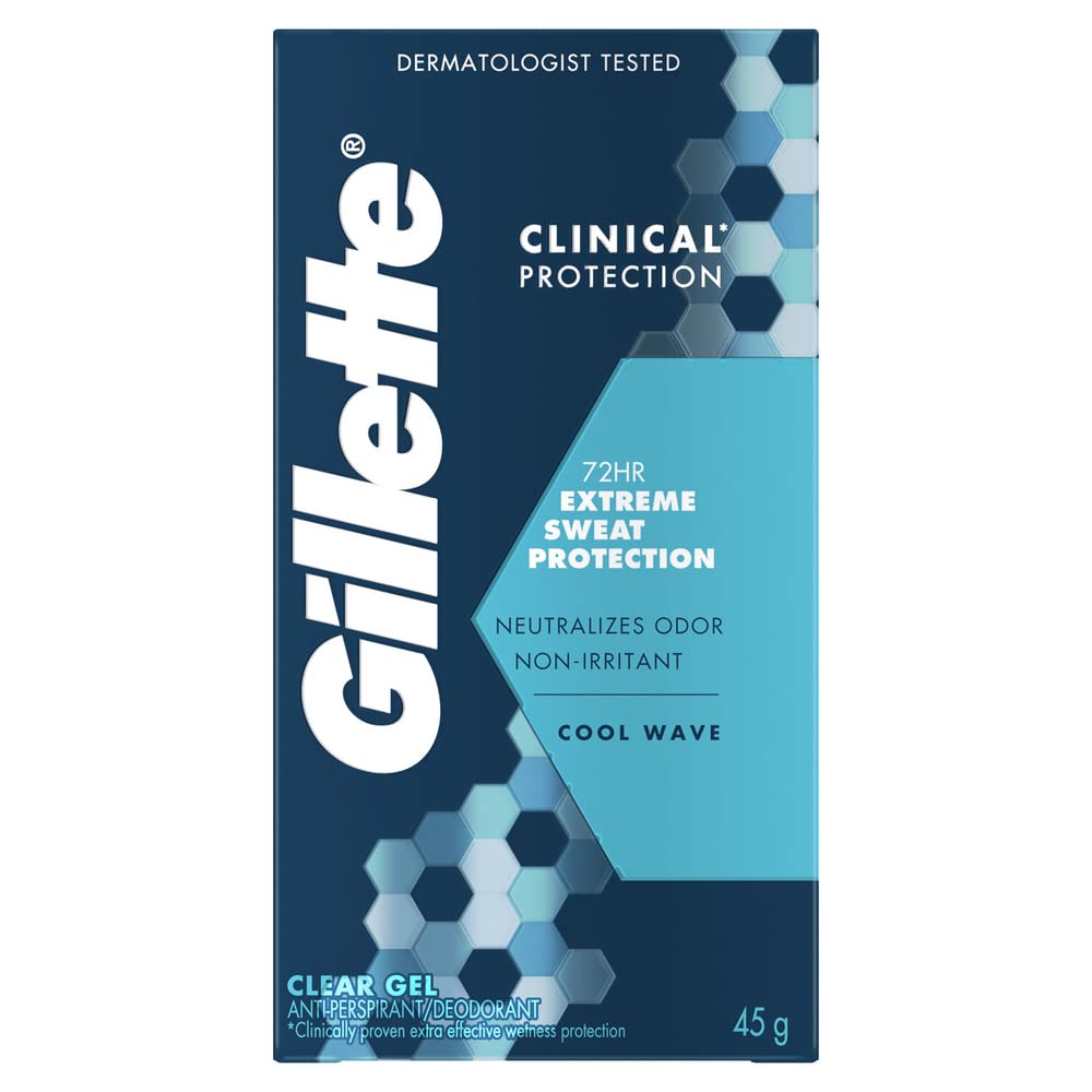 GilletteClinical Clear Gel Cool Wave Antiperspirant and Deodorant, 45 g