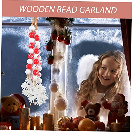Guirnalda de perlas de madera Cabilock 8 piezas, decoración colgante árbol de Navidad rústico hogar 7