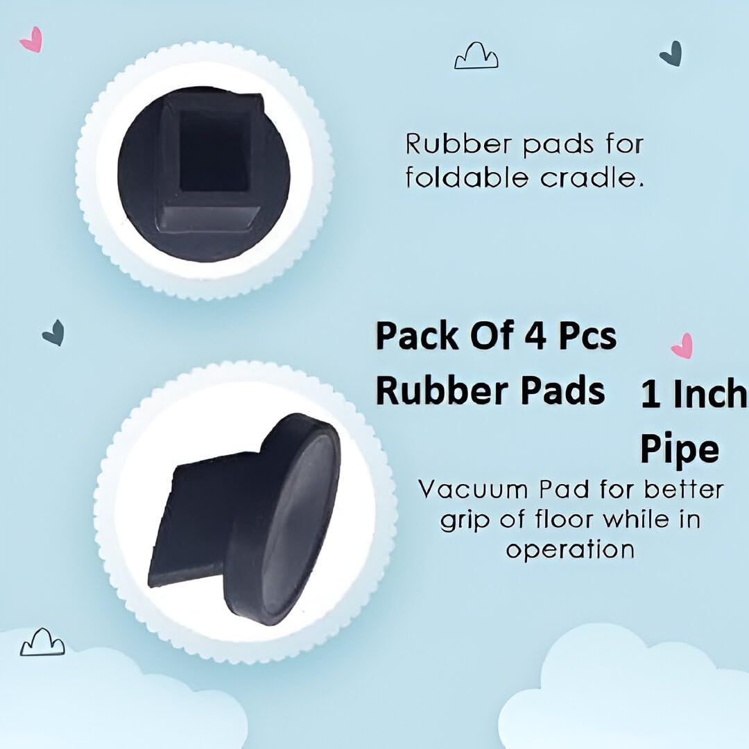 MYSACART Vacuum Rubber Pad Square Pipe Baby Swing Cradle/Ghodiyu Datta 1" Inch 4 Pcs - Image 6 thumbnail