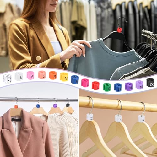 Marqueur de codage pour cintre métallique et bagues de taille L pour penderie ordonnée