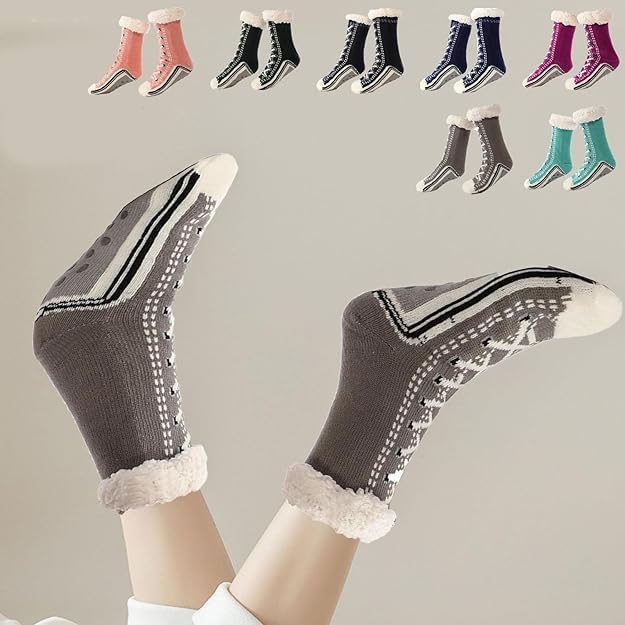 Ultra-thick Cashmere Slipper Home Socks, Winter Super Soft Warm Cozy Fuzzy Non Slip Slipper Floor Socks2