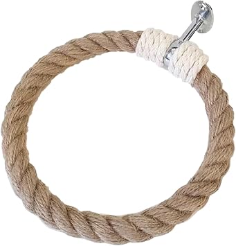 LABRIMP Bohemian Style Bathroom Towel Rack Wall Mounted Woven Rope