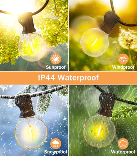 JEYMORKEY Festoon String Outdoor Garden Lights - 30M 100ft G40 Outside Electric Light Mains Powered Shatterproof LED Bulb Waterproof Lighting for Outside Patio Pergola Gazebo - Image 5