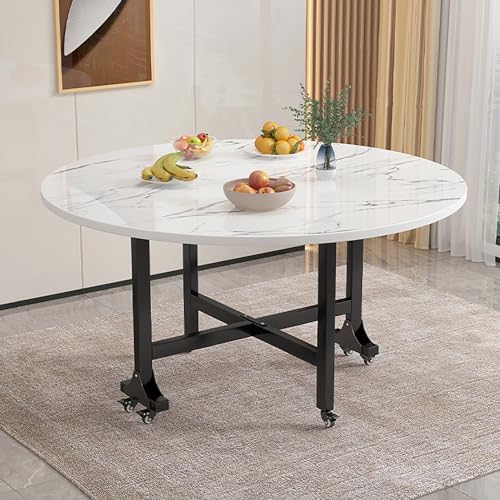 Mesa auxiliar plegable de hoja abatible con ruedas universales y pata de puerta móvil 5