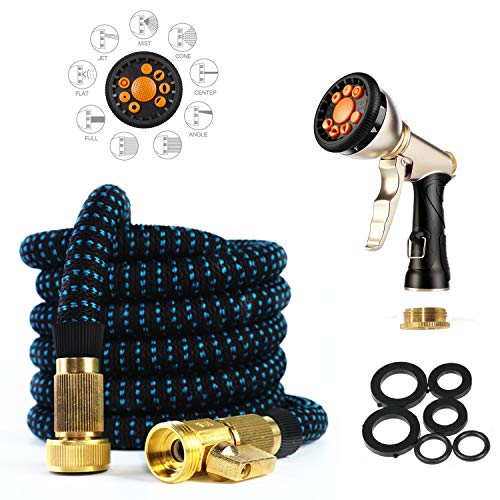 Meiyijia Flexibele tuinslang, Verstelbaar Watering Patroon, Perfect voor auto & huisdier wassen/Watering gazon en tuin (75FT+9 sproeimodi tuinspuitpistool)