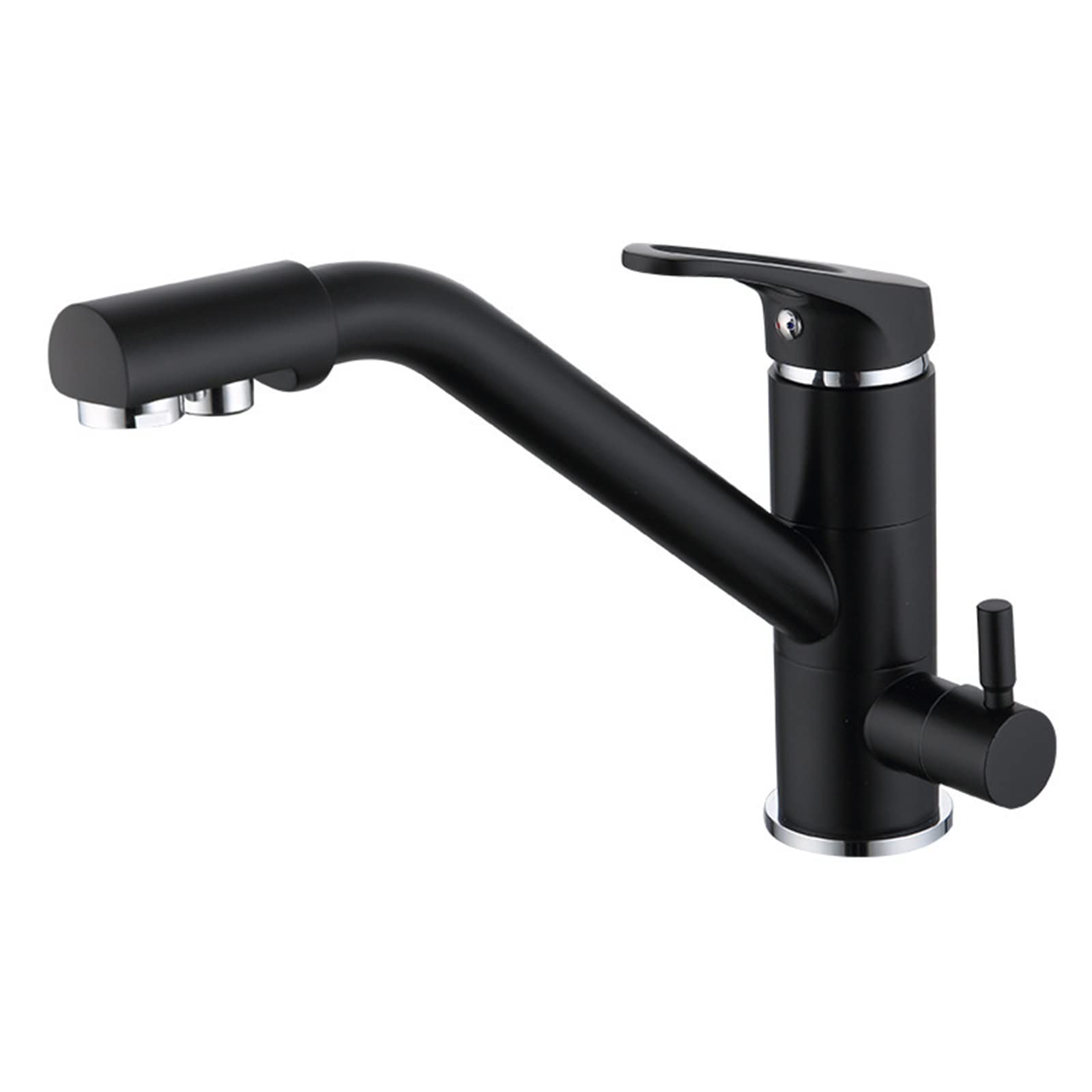 HTTGDGDH 3 Way Kitchen For Filter Water System Kitchen Taps Swivel Brass Hot And Cold Water Pure Water Kitchen Sink Water Filter Tap-Black,