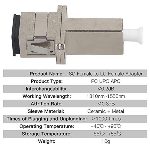 Pack 6 adaptadores fibra óptica SC hembra a LC hembra miniatura 2