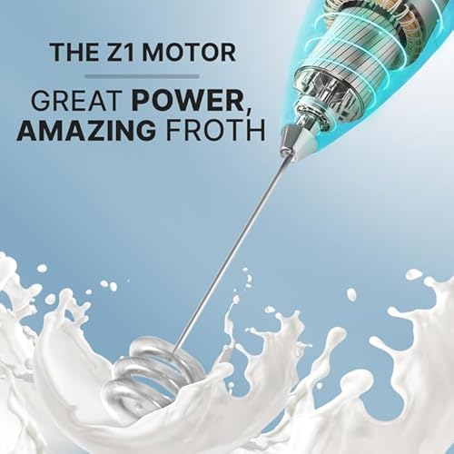 image for Zulay Kitchen Milk Frother with Patented Tornado Triple Whisk – Hand