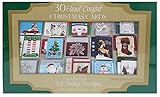 Burgoyne Assorted 30 Hand Crafted Christmas Cards with Matching Self-Seal Envelopes