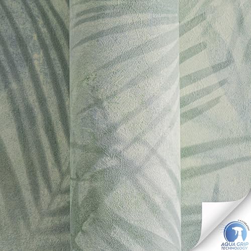 Livingwalls Wallpaper DESIGNDROP, precovered Non-Woven Wallpaper Palm Leaves in Green, Blue, 10,05m x 0,53m - Image 3