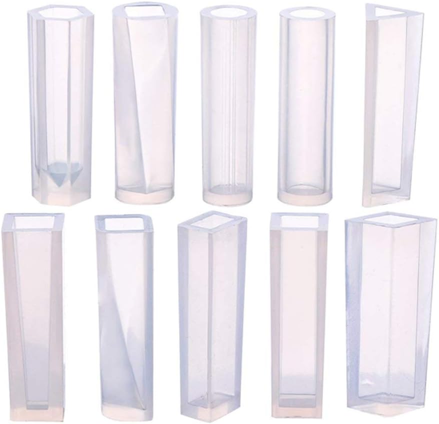 Multi Shaped Gengon Prism Resin Casting Molds Large Clear DIY Silicone Molds for Epoxy Resin DIY Craft Making Accessories-10Pcs