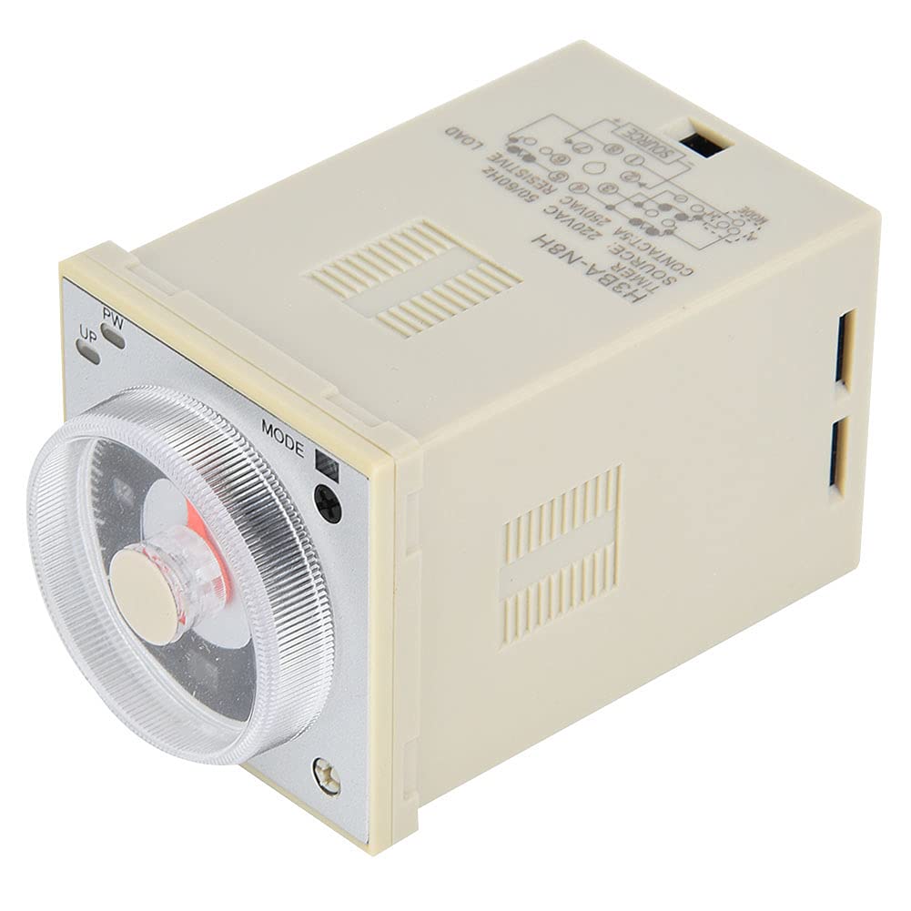 Jelquix High-Accuracy Time Relay Timer for Electrical Equipment 220VAC/24VDC, Multifunctional Delay Relay with ±0.3% FS (220VAC)