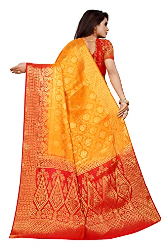 Image of C J Enterprise Women's Pure Soft Kanjivaram Silk Saree for Wedding Kanchipuram Pattu Banarasi Wear
