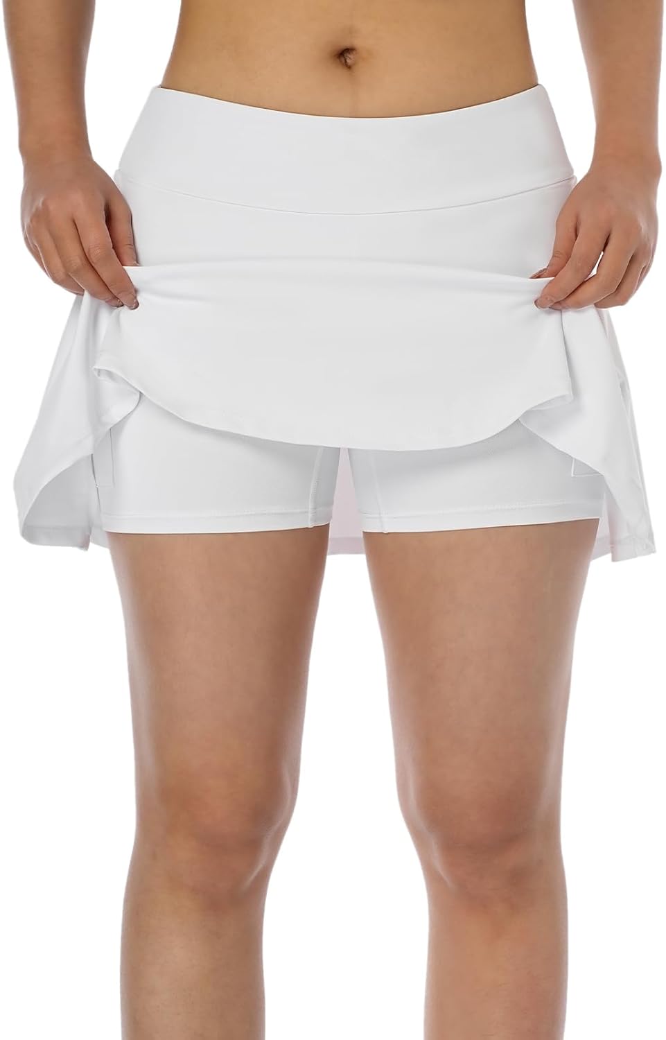 Women's Midi Knee Length Skirts with Zipper Pockets,26" Knee Length Skorts for Women Athletic Swim Skirts