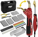 Allturn Plastic Welder 2 in 1,Plastic Welding Kit Car Bumper Repair Kit,4 Types of Plastic Welding Staples,Plastic Welding Rods Consumables Kit,RED