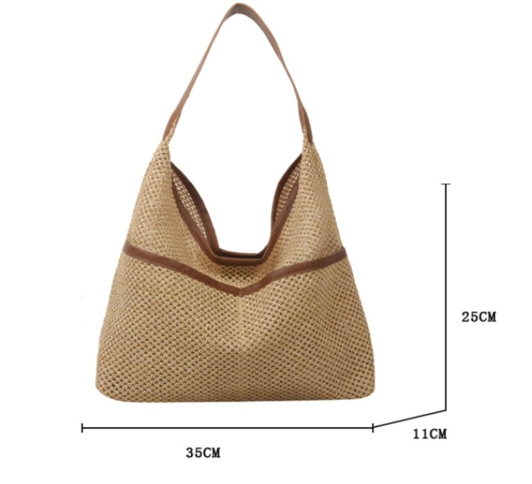 Bolso Paja Mujer Verano Bolsos De Paja para Mujer, Bolso Hobo De Paja De Verano, Bolso De Playa, Bolso De Mano Bolso de Playa(Color:A)