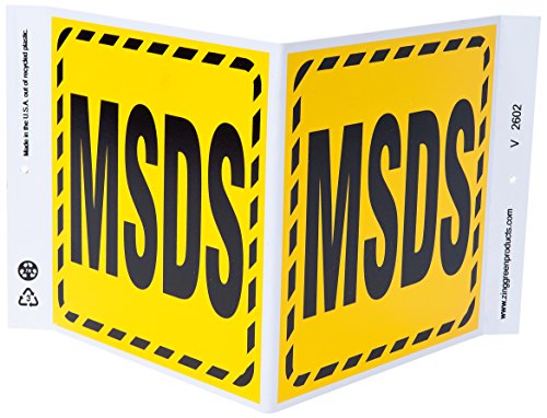 Panneau de repérage MSDS Zing 2602 pour sécuriser les zones de stockage