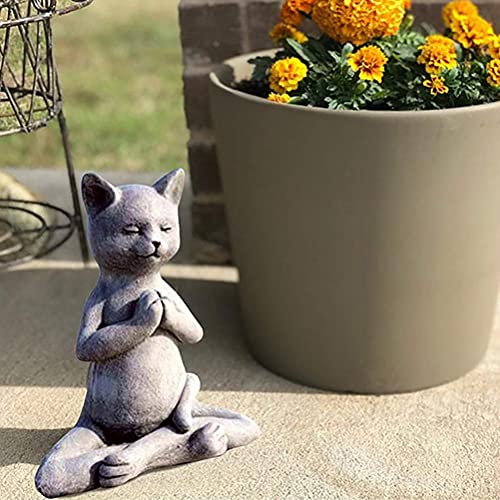 Estatua Decorativa de Gato Meditando Zen en Resina miniatura 6