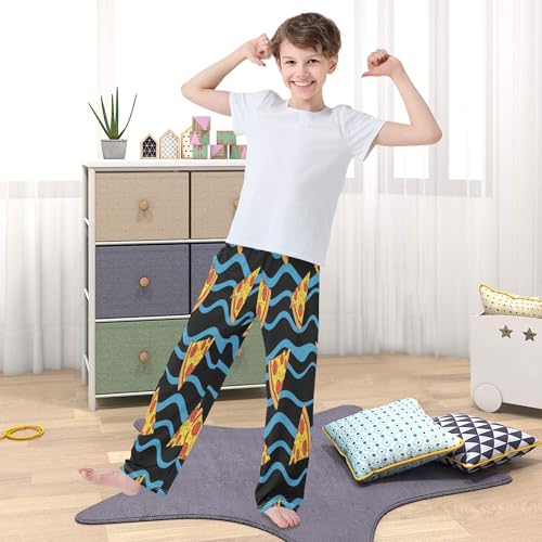 Pajama Pants Long Track Pants Pizza Slice Wavy Sweatpants Athletic for 6-14 Years3