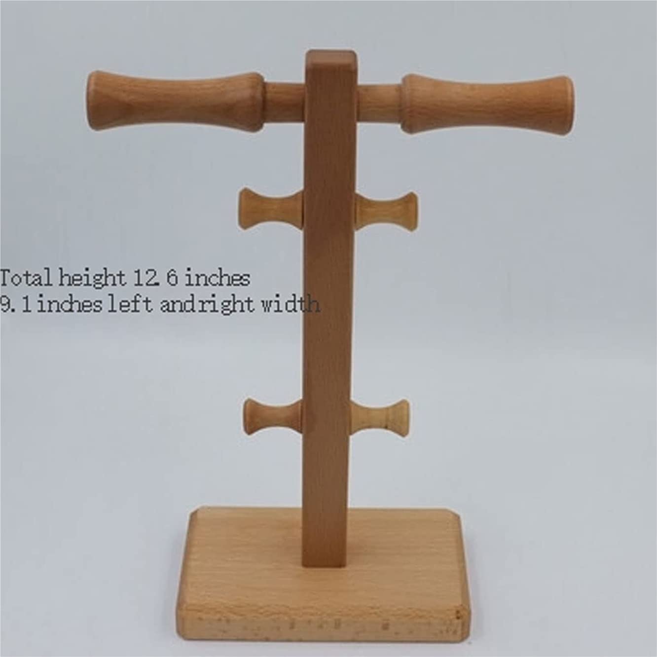 Soporte para Auriculares Soporte De Auriculares De Haya Soporte De Auriculares Doble Multifuncional con Columna De Bobinado Ahorre Espacio Soporte Cascos(9.1 * 12.6in)