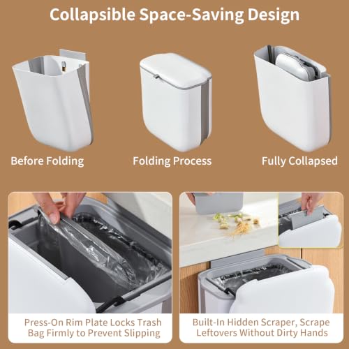 Caneca de basura plegable rectangular blanca para RV miniatura 5