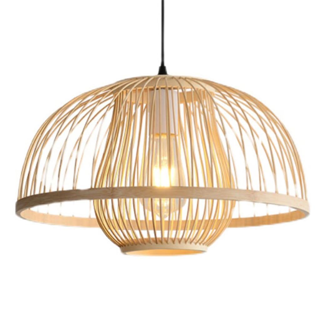 Couvercle de suspension semi-circulaire en bambou et luminaire dôme géométrique
