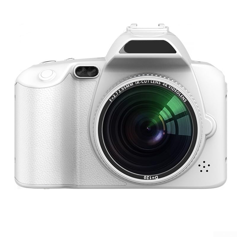 D5 - Fotocamera reflex digitale, 23 x 16 x 11,8 cm, con doppia lente, zoom 16x, per principianti, per esterni e casa, colore: bianco