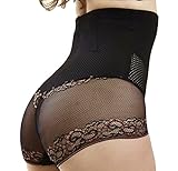 ShaperQueen Waist Cincher Girdle Brief Belly Slimmer Trainer Sexy Lace Butt Enhancer (L, Black)