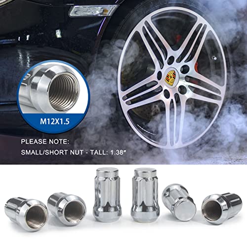 image for GAsupply 12x1.5 Lug Nuts Spline, Closed End Chrome Acorn Tuner Lug Nut