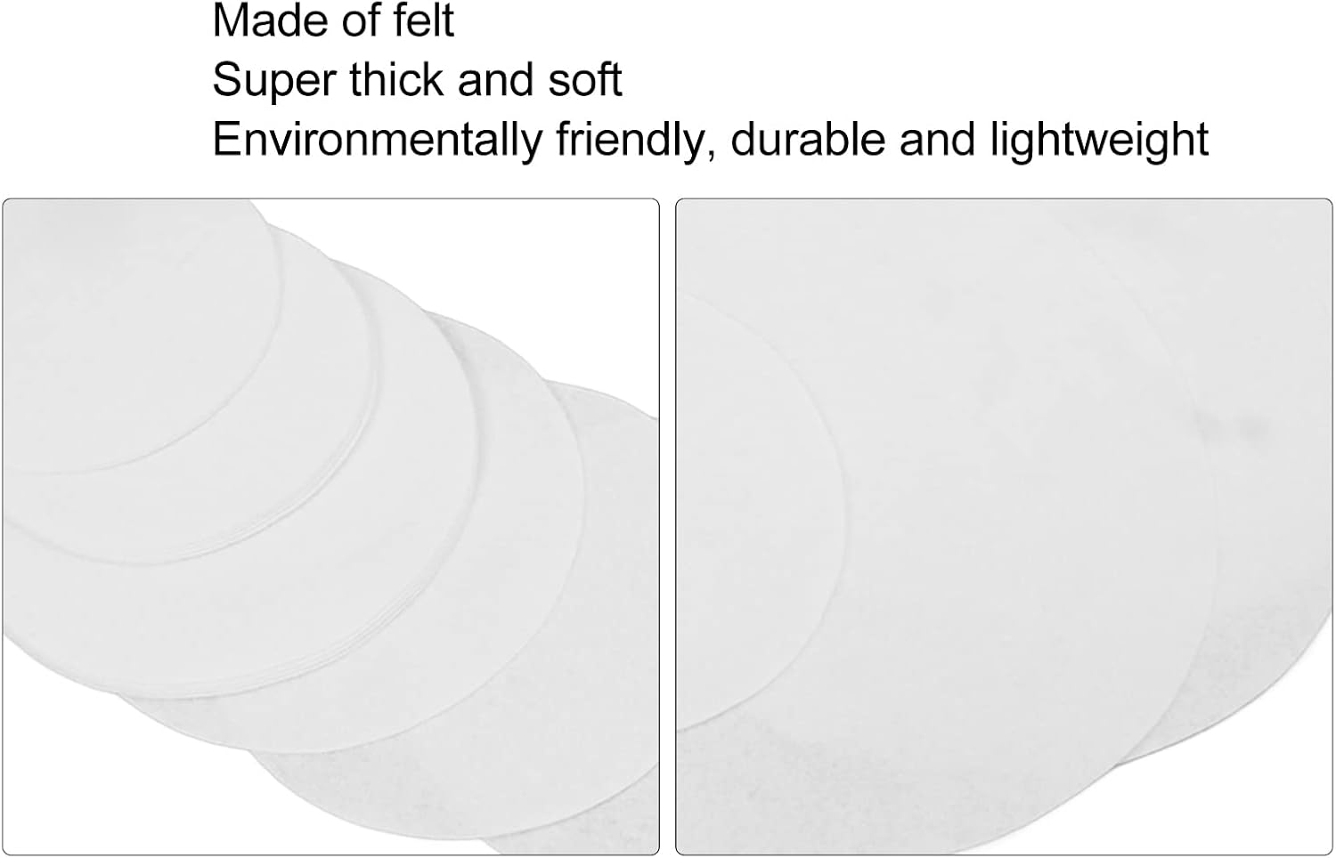 72Pcs Thick Felt Plate Dividers, White Felt Plate Storage Dividers, Soft Plate and Round Pan Protectors for Home, Restaurant and Kitchen
