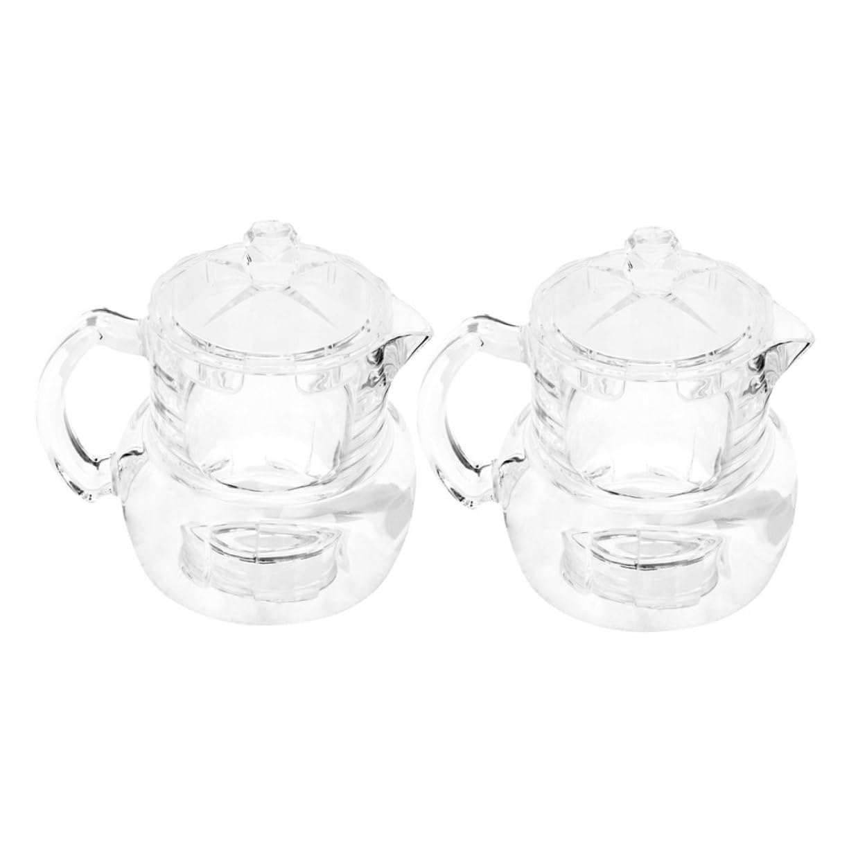 FUNOMOCYA Set of 2 Honey Jars Acrylic Syrup Dispensers Kitchen Honey Pot Lid Airtight Storage for Honey Syrup