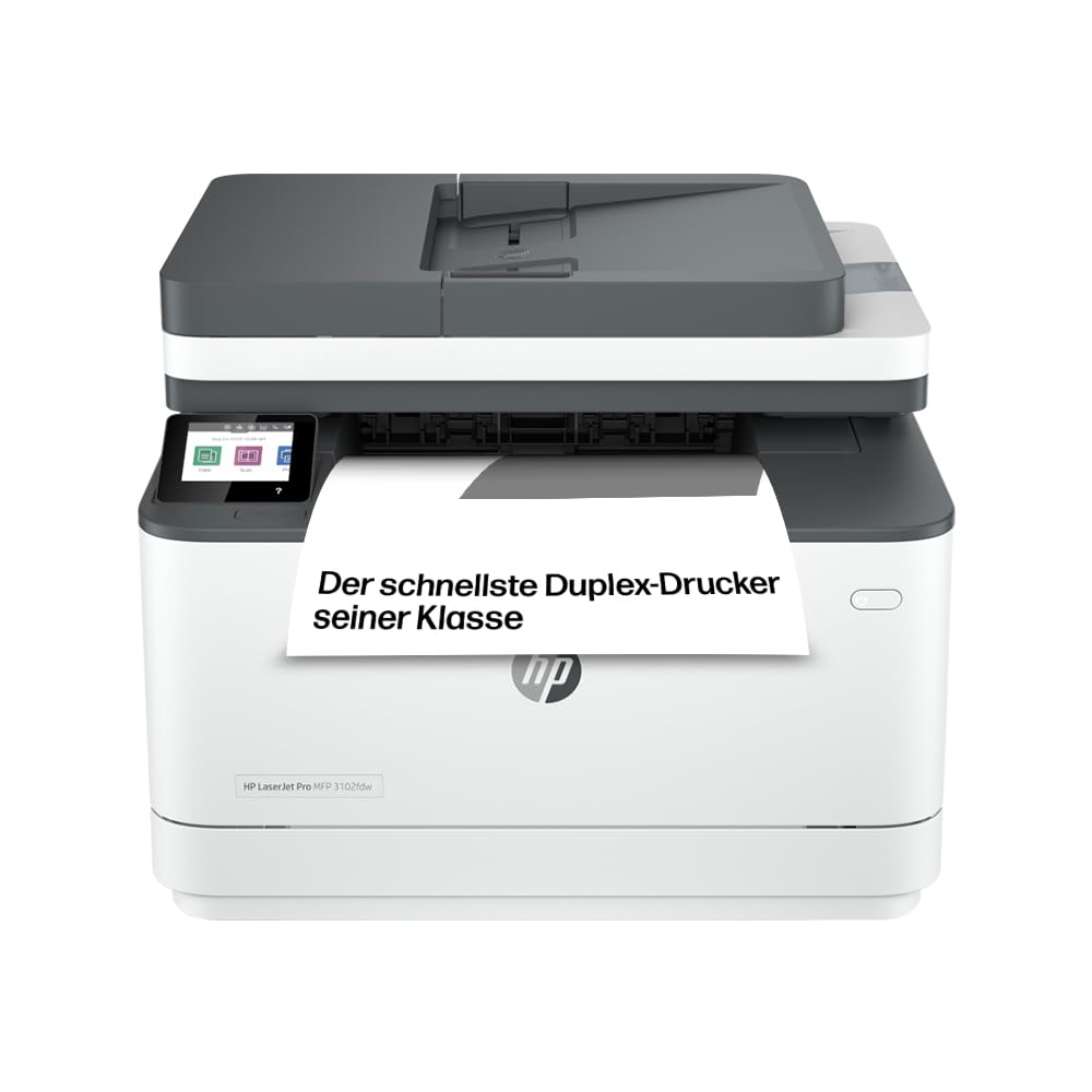 HP LaserJet Pro MFP 3102fdw Multifunktions-Laserdrucker, Automatischer Duplex, Hohe Druckgeschwindigkeiten, WLAN, Ethernet, USB Hi-Speed, Fax, Smart App, Wolf Pro Security